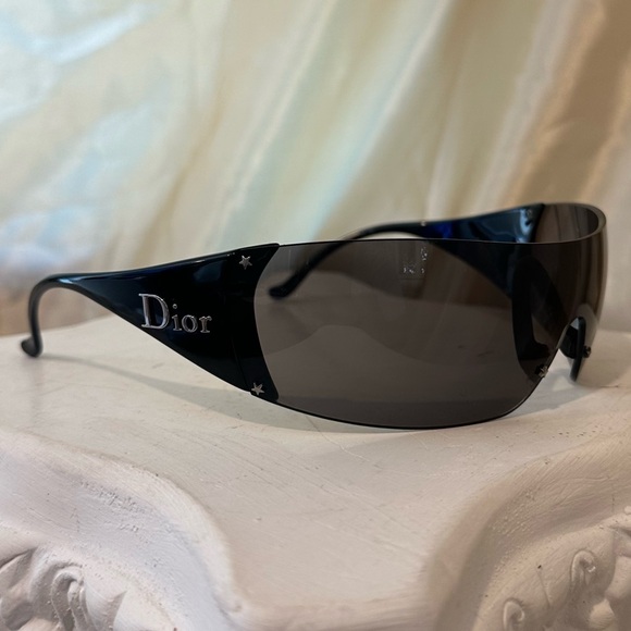 Dior Ski 5 RARE Vintage Y2K Rimless Shield Sunglasses in Black - Picture 6 of 16